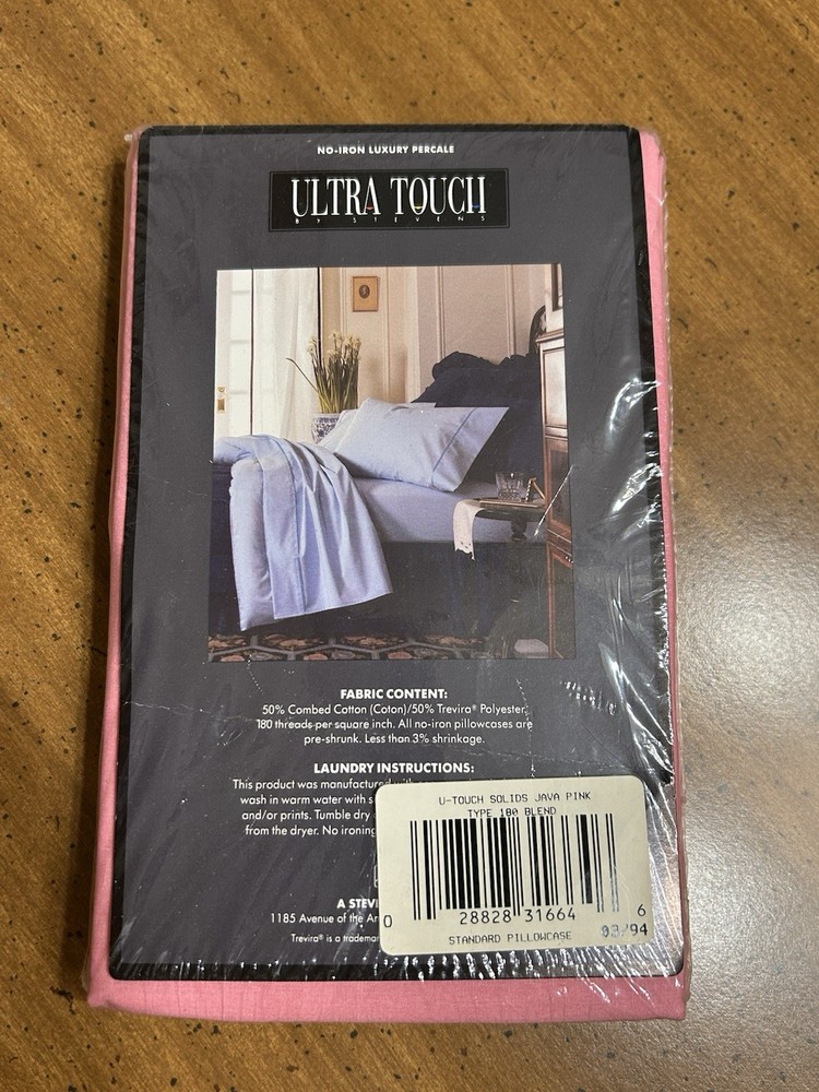 NEW Ultra Touch by Stevens- Java Pink- Two Standard Size Pillowcases
