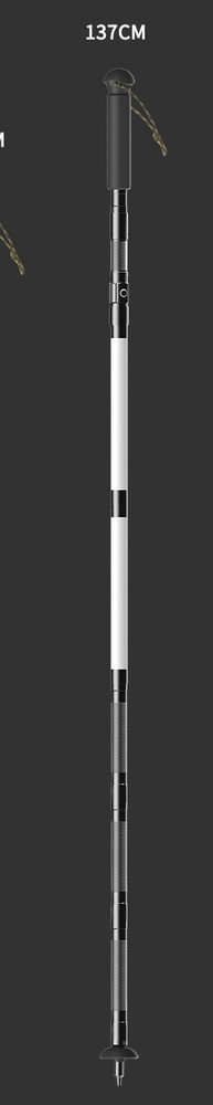 137CM Hiking Pole with Strong Flashlight, Foldable with Tactical Knife
