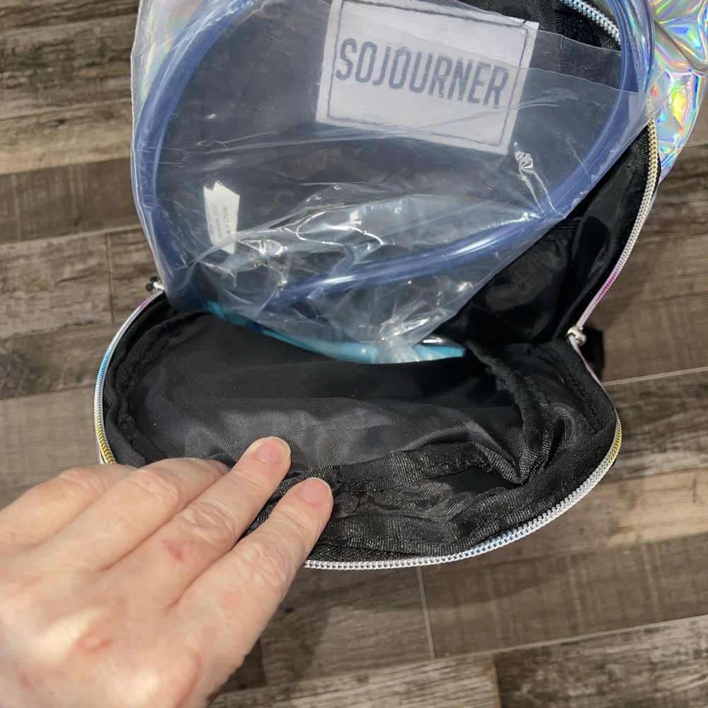 Sojourner Hydration Backpack Holographic Silver Reflective 2L Bladder Run Hiking