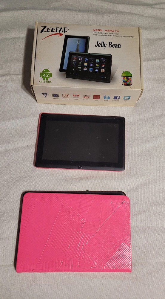 Zeepad 7.0 Android Tablet w/ Box & Case — Pink — Good Condition