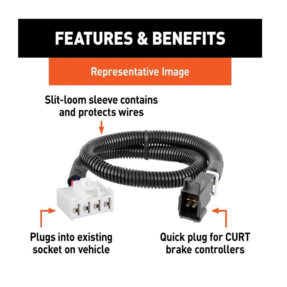 Curt 51363 Brake Control Wiring Harness, Packaged