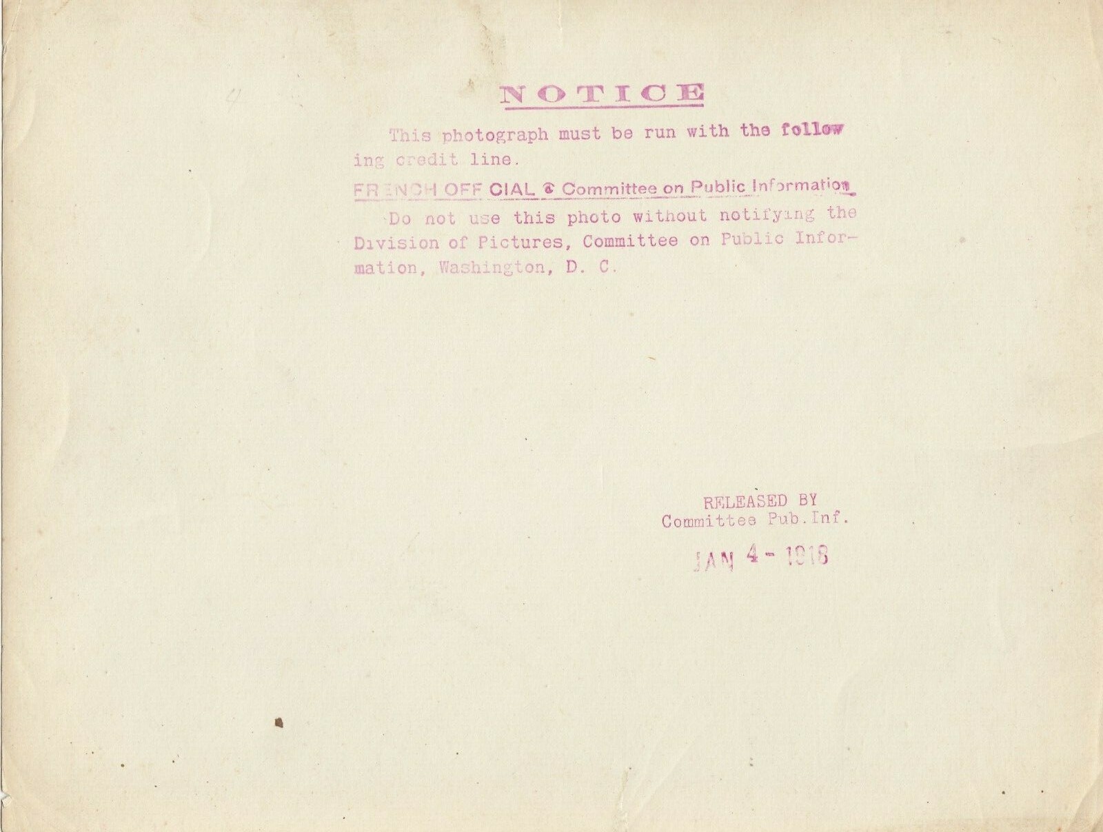 Vintage Military Photograph Official Photo Military Truck 01-04-1918 8x6