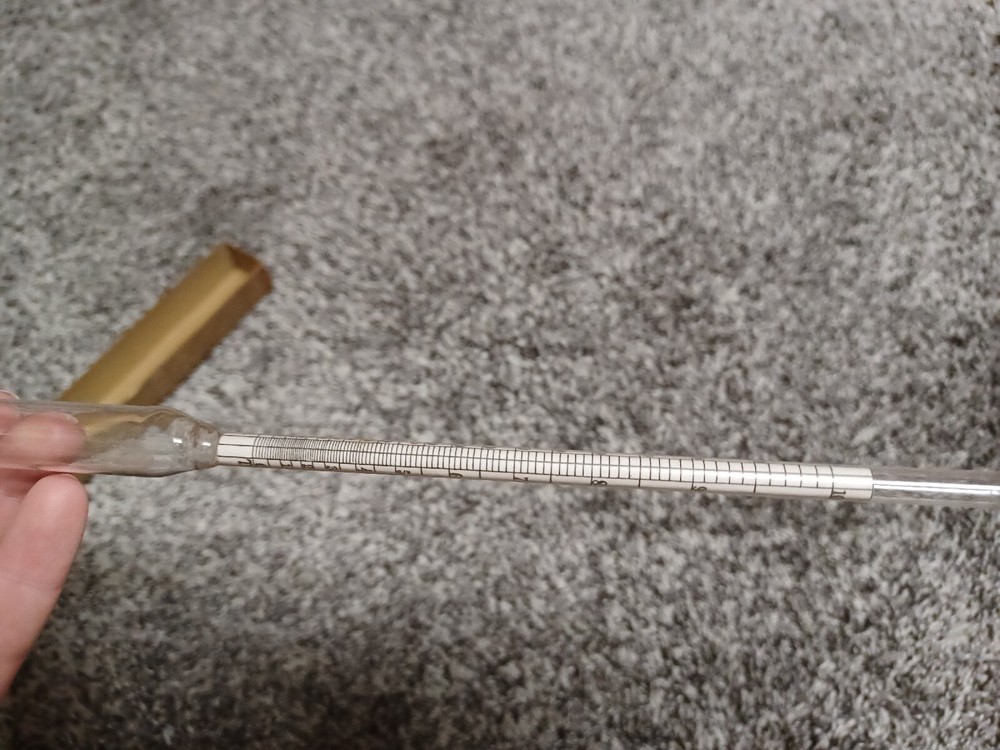 Vintage U.S. Custom House Hydrometer Proof & Tralle’s Scale Temp 60F