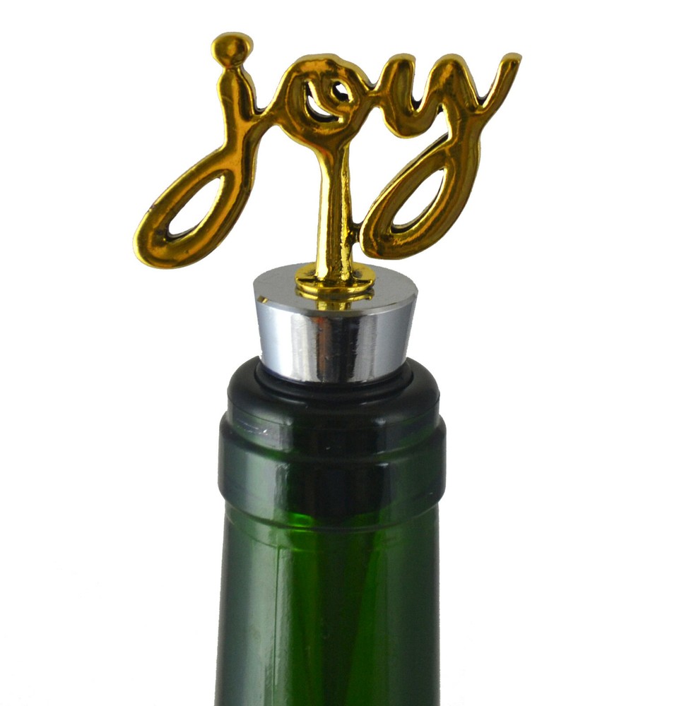 Gold Corkscrew and Wine Bottle Stopper Gift Set - Joy