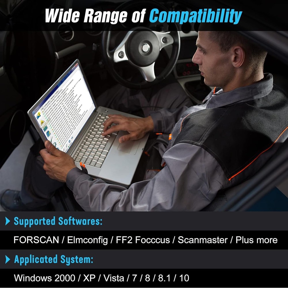 ELM327 OBD2 USB Adapter Diagnostic Scan Tool for Windows with MS/HS-CAN Switch