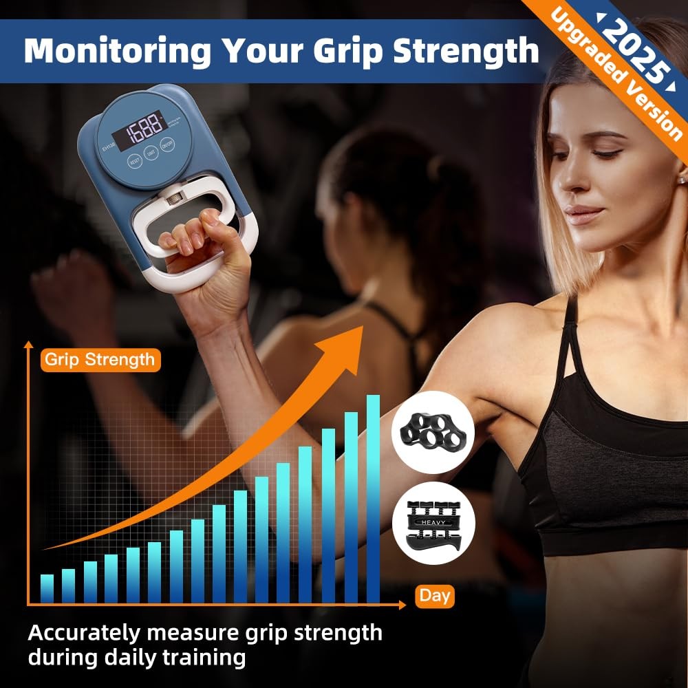 Grip Strength Tester Hand Dynamometer - Trainer Blue