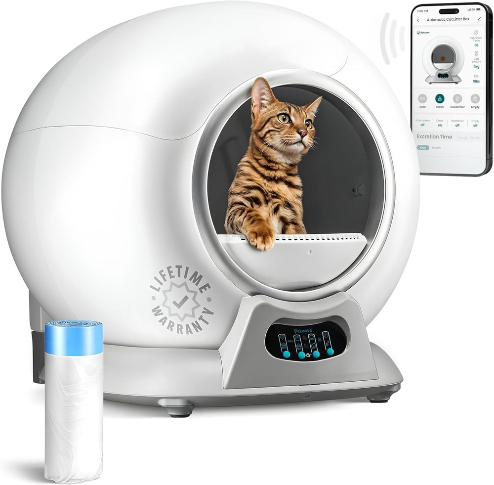 – Automatic Self Cleaning Litter Box – Purrtek Smart Automatic Litter Box for Mu