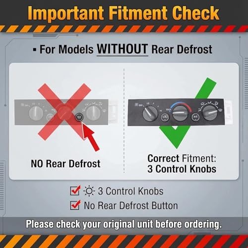 599-007 AC Heater Climate Control Panel Compatible with Chevy & GMC C1500