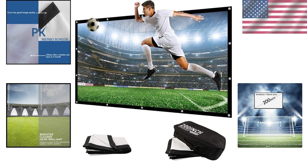 High Definition 200 Inch Projector Screen Wide Viewing Angle