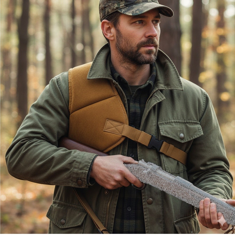 Left / Right Recoil Shoulder Protective Pad Vest Adjustable for Shooting Hunting