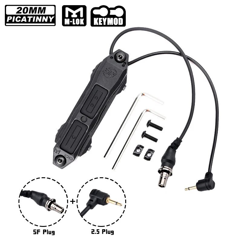 TacticalflashLight Tail Dual Control Remote Switch Crane For OGL PEQ DBAL Laser