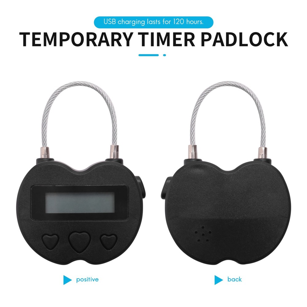 Time Lock LCD Display Time Lock USB Rechargeable Temporary Timer Padlock4162