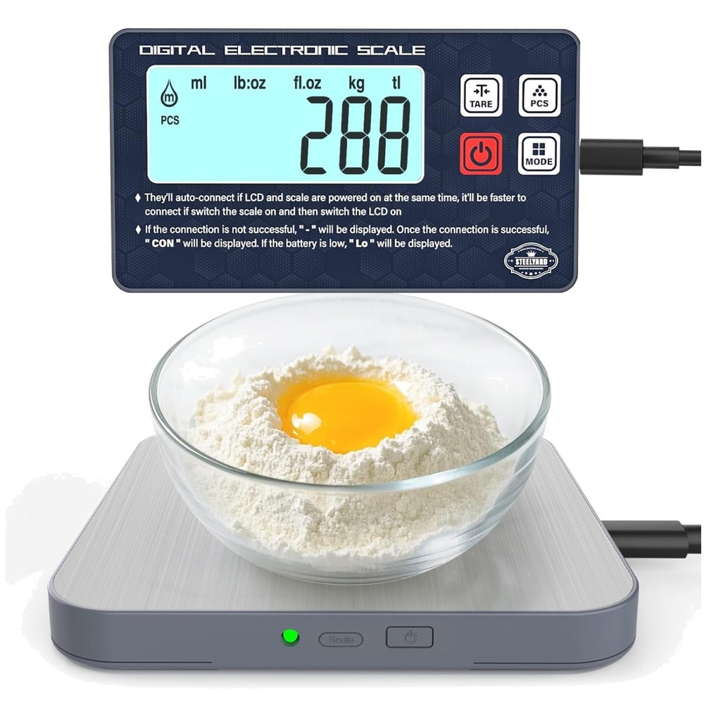 Precision Rechargeable Kitchen Food Scale - Backlit Screen & 5000g Max Capacity
