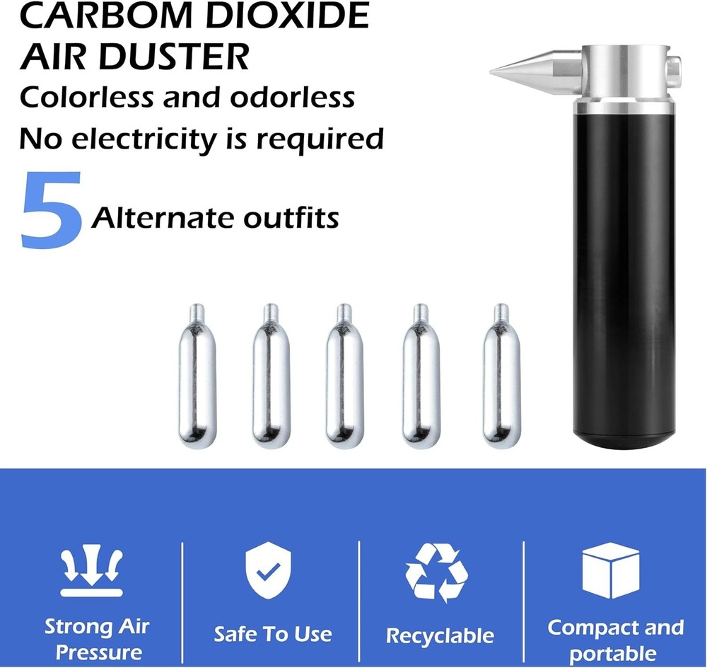Portable CO2 Air Duster with Precision Control - Ideal for Cameras & Computers