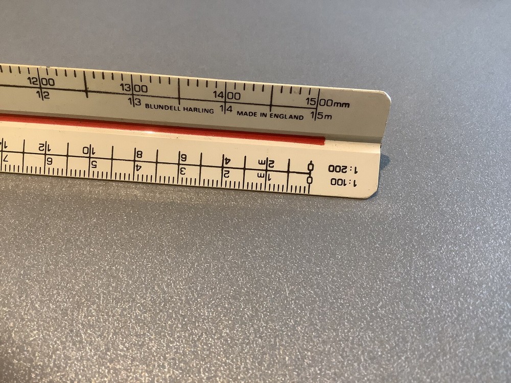 Vintage Blundell Harling Triangular Architects / Engineers Metric Scale Rule