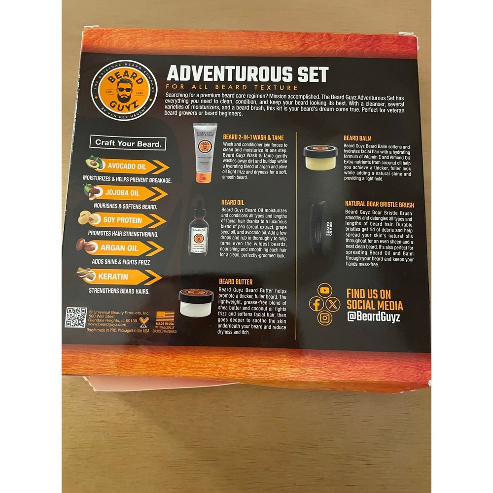 B106 New Mens Beard Guyz 5pc Adventurous Set Gift 🎁
