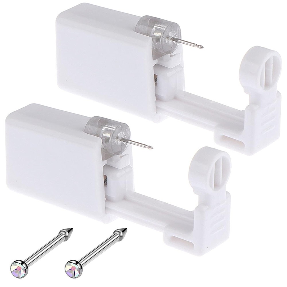 Nose Piercing Gun Kit Disposable 2 Pack with Studs