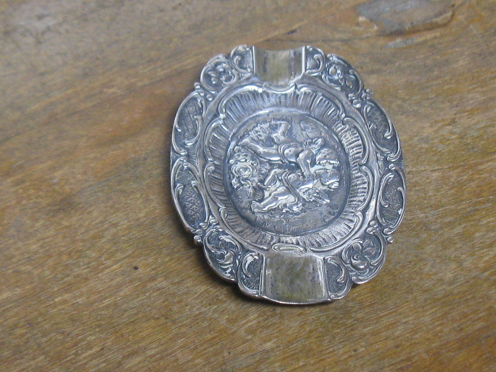 German 800 post 1886 silver coin or ashtray cupid or angels