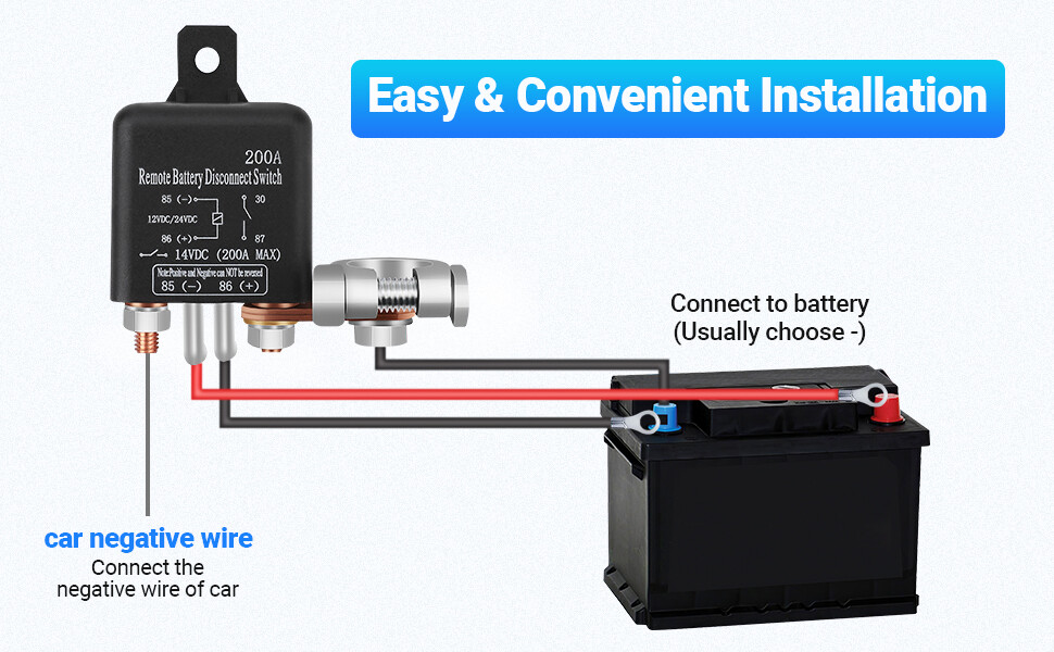 Car Battery Switch Disconnect Power Kill Master Isolator Cut Off Remote Control