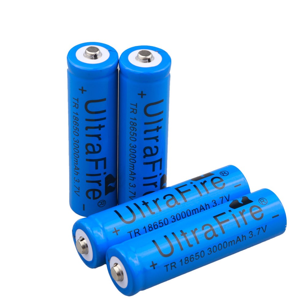 3.7V Button Top Rechargeable Battery 3000mAh Lithium For Flashlight
