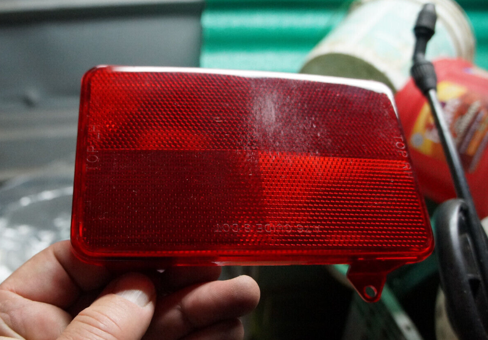 Pair (2): Tail Stop Light RED Lens - Rectangular 4-hole A76 GUIDE DOT 6.5" x 4"