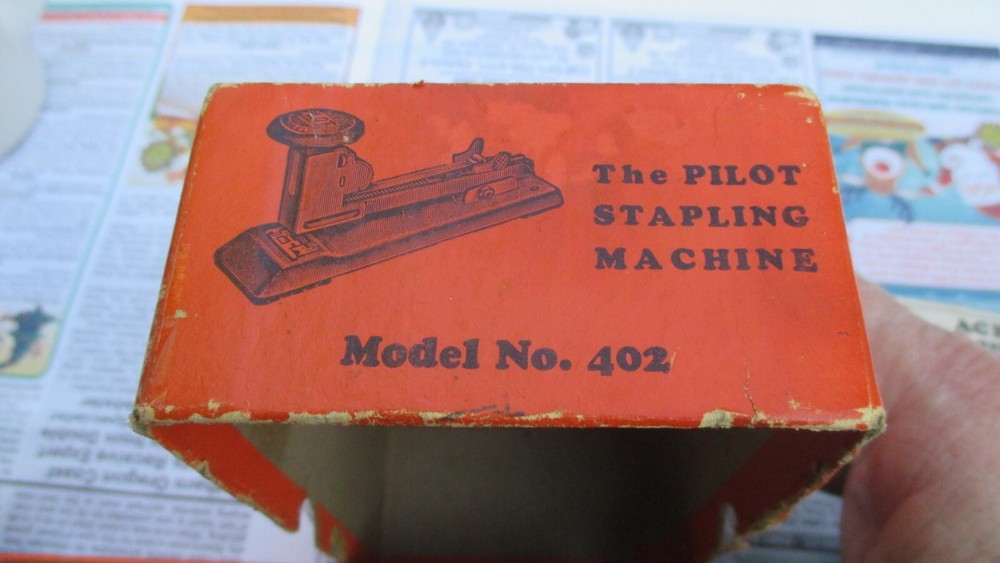 Vintage Pilot Stapling Machine Stapler Model 402 PLUS