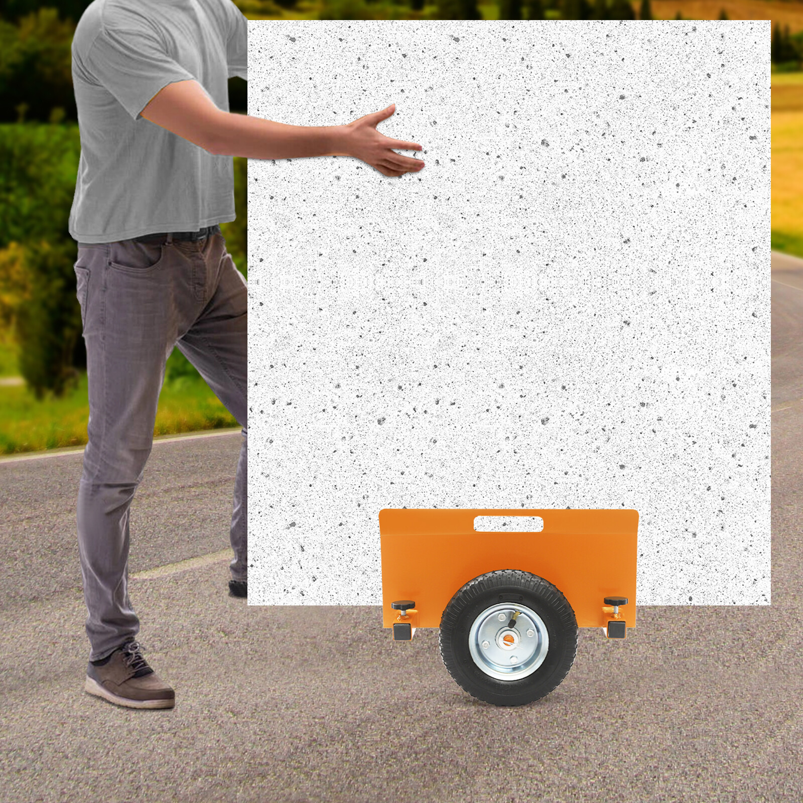 Panel Dolly Cart Heavy Duty Slab Dolly Adjustable Drywall Mover with 8" Wheels