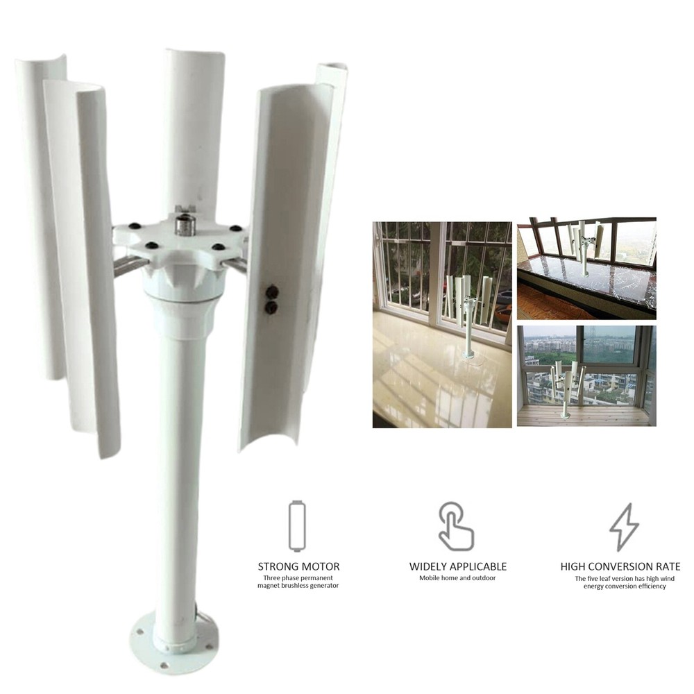 3-Phase Vertical Axis Breeze Wind Turbine Model Permanent Magnet Generator PMSG