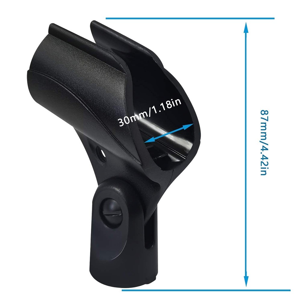 2Pack Microphone Clip Adjustable Angle U Shaped Mic Clip Holder w/ Screw Adapter