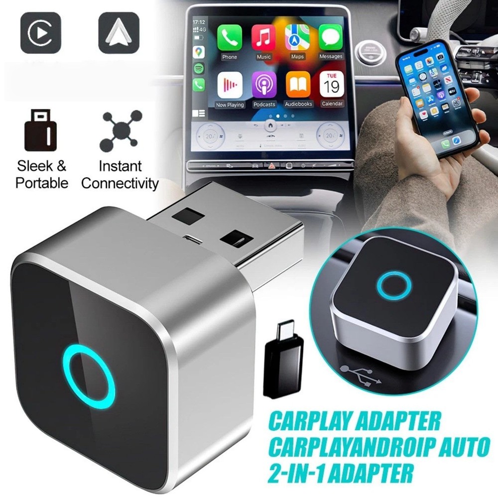 Wireless for Android Auto Adapter for CarPlay USB Dongle Bluetooth 4.2 Converter