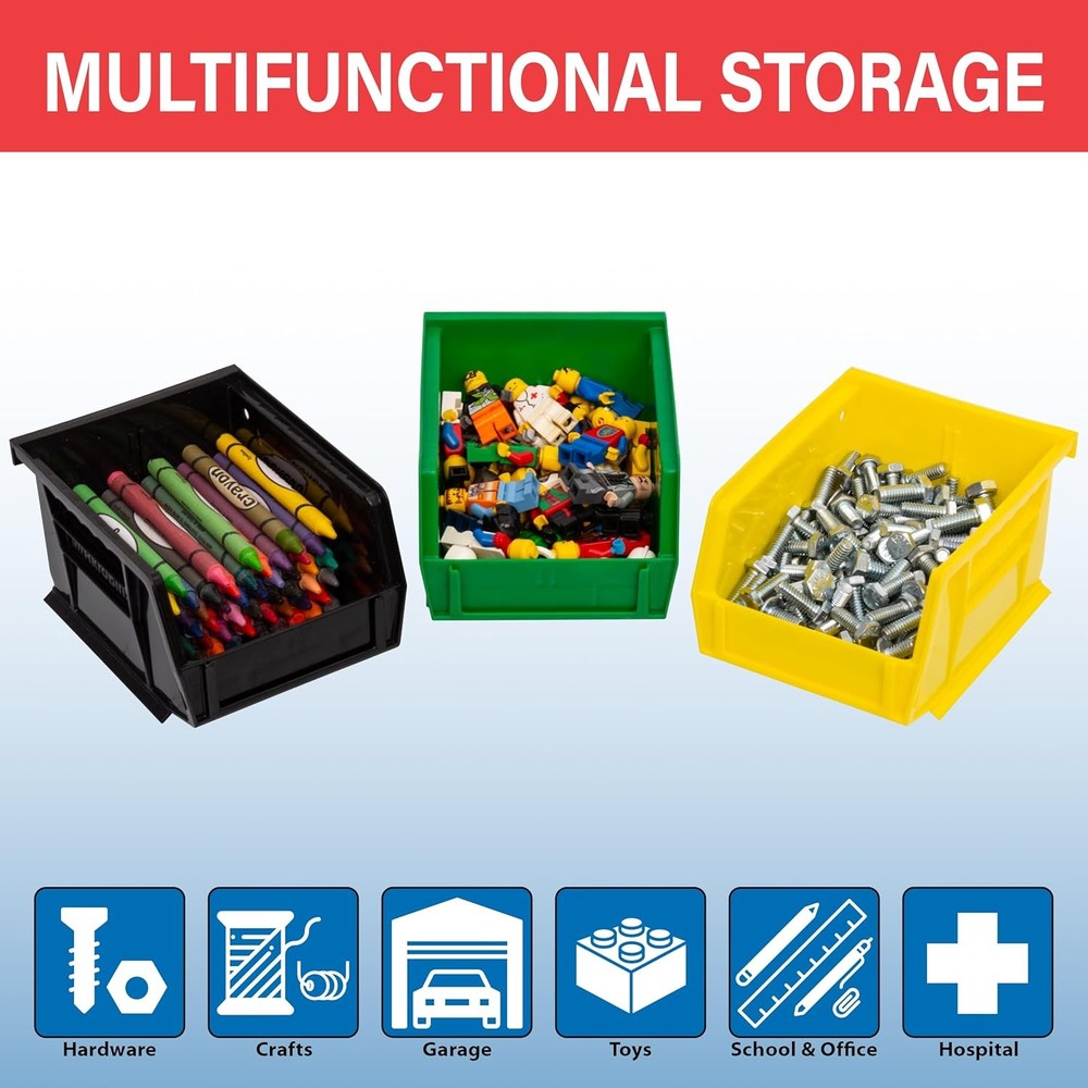 30210 AkroBins Plastic Storage Bins Space-Saving Stackable Bins Garage Pantry