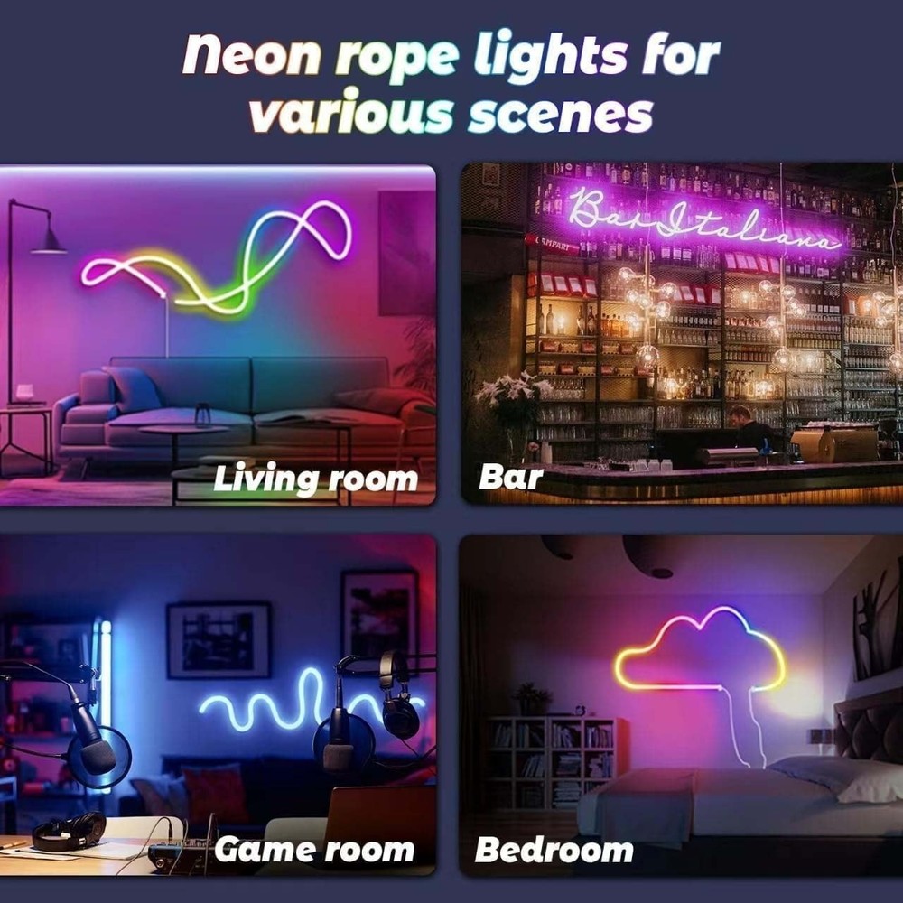 Waterproof 32.8ft LED Neon Rope Lights - Energy-Efficient Decor Solution