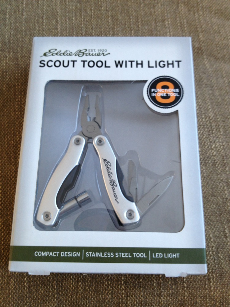 New 8 Function Scout Tool includes LED Light By Eddie Bauer Silver