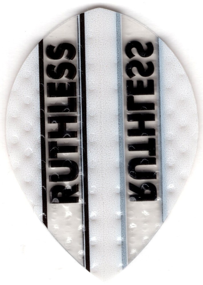 White RUTHLESS Teardrop Dimplex Dart Flights: 3 per set