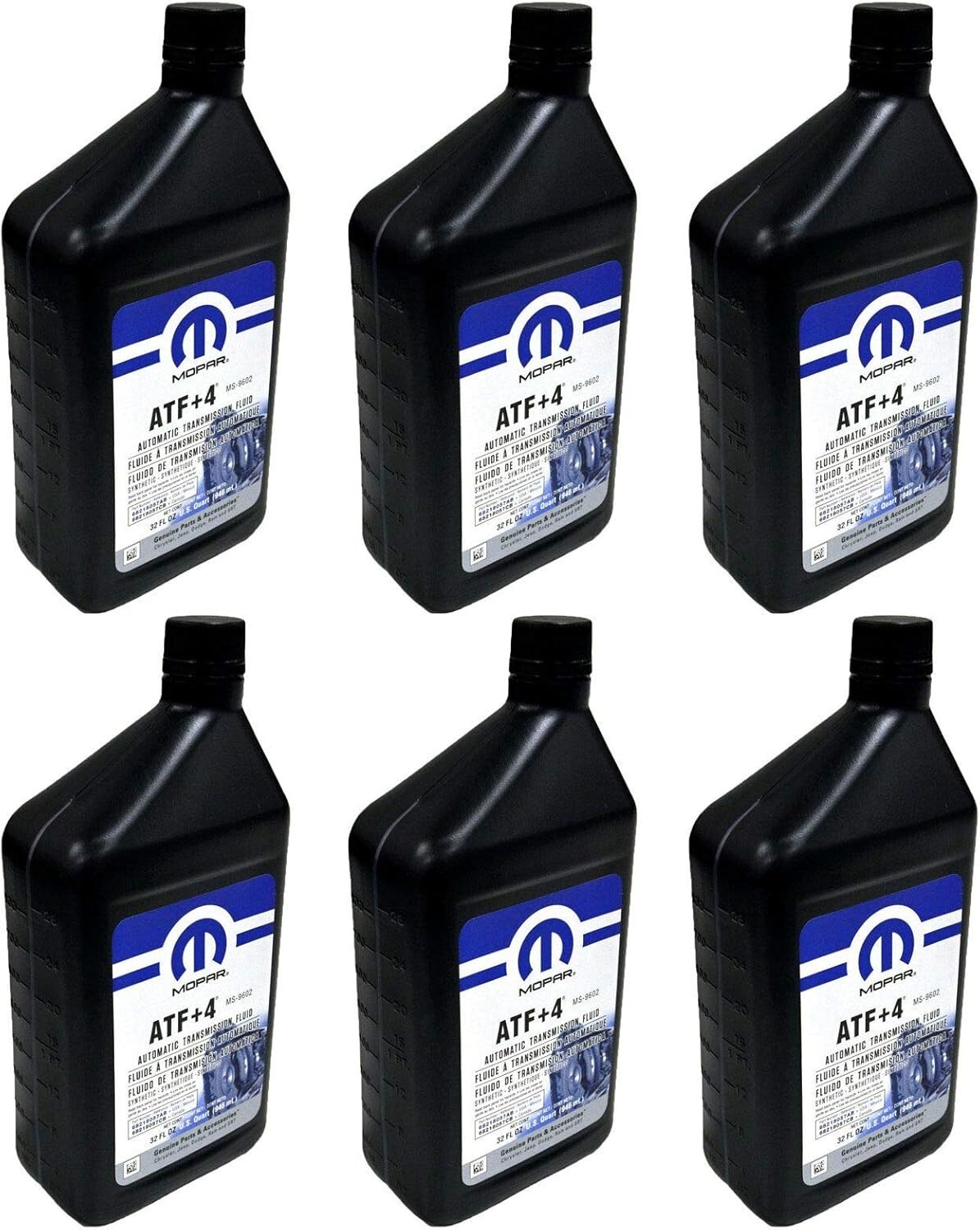 Mopar 68218057AB ATF+4 Automatic Transmission Fluid 1 Quart 6 Pack Genuine