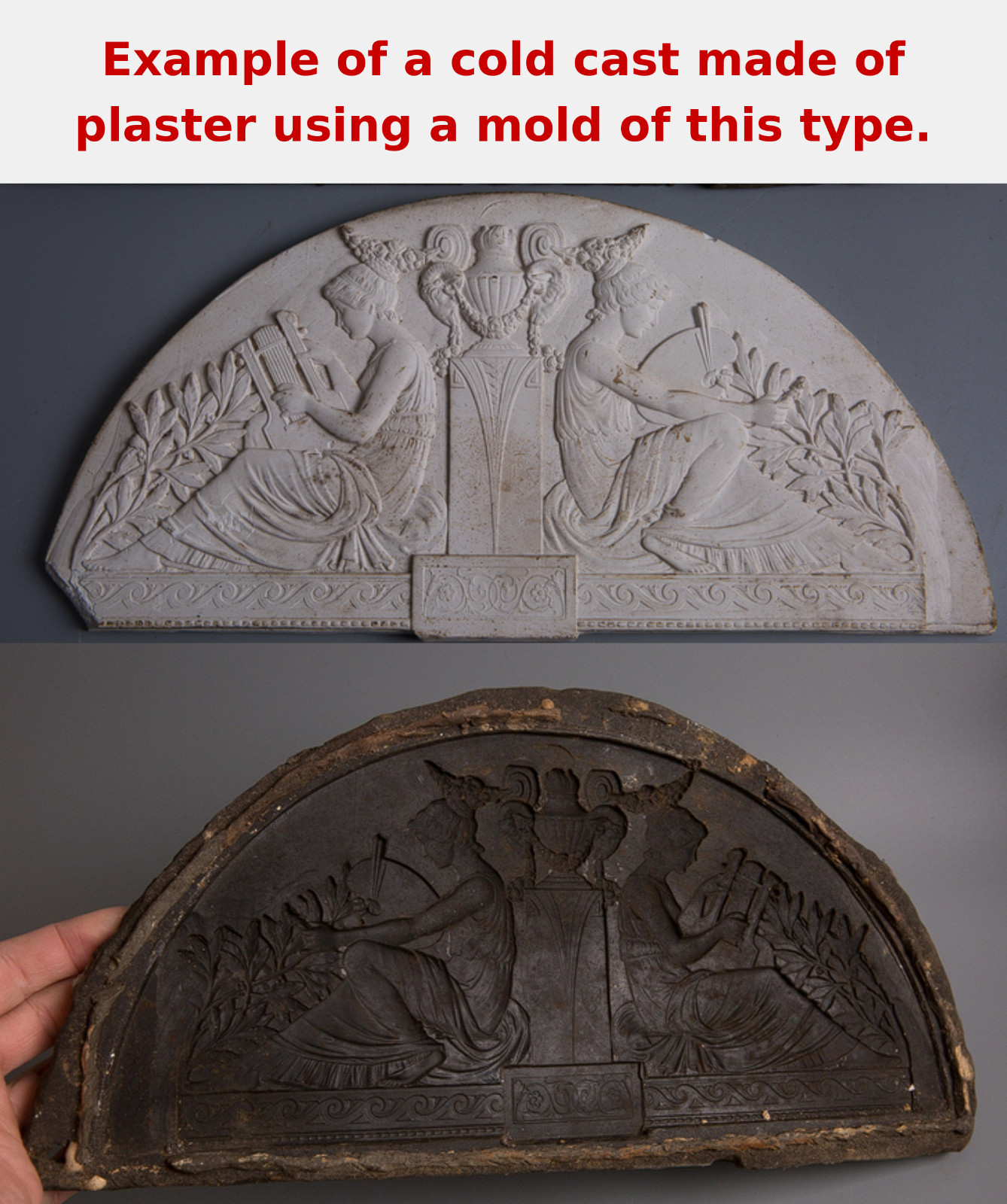 Hunter scene 30s Vintage wax form Antique casting mold Relief Tool Hunting