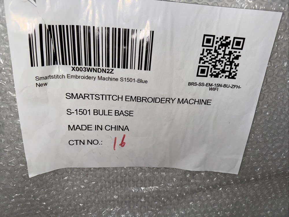 smartstitch embroidery machine s1501 Bule Base