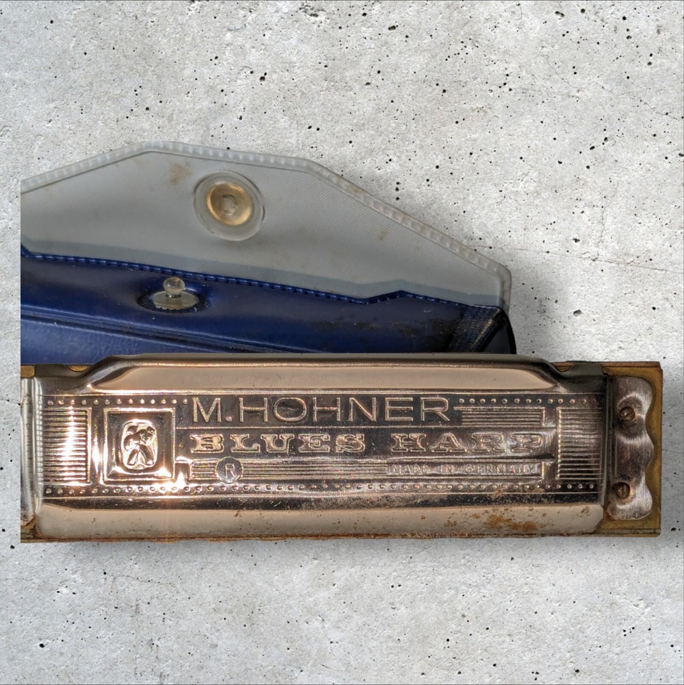 M Hohner Blues Harp Made In Germany W/Case
