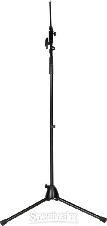 K&M Microphone Stand with Telescoping Boom Arm - Black