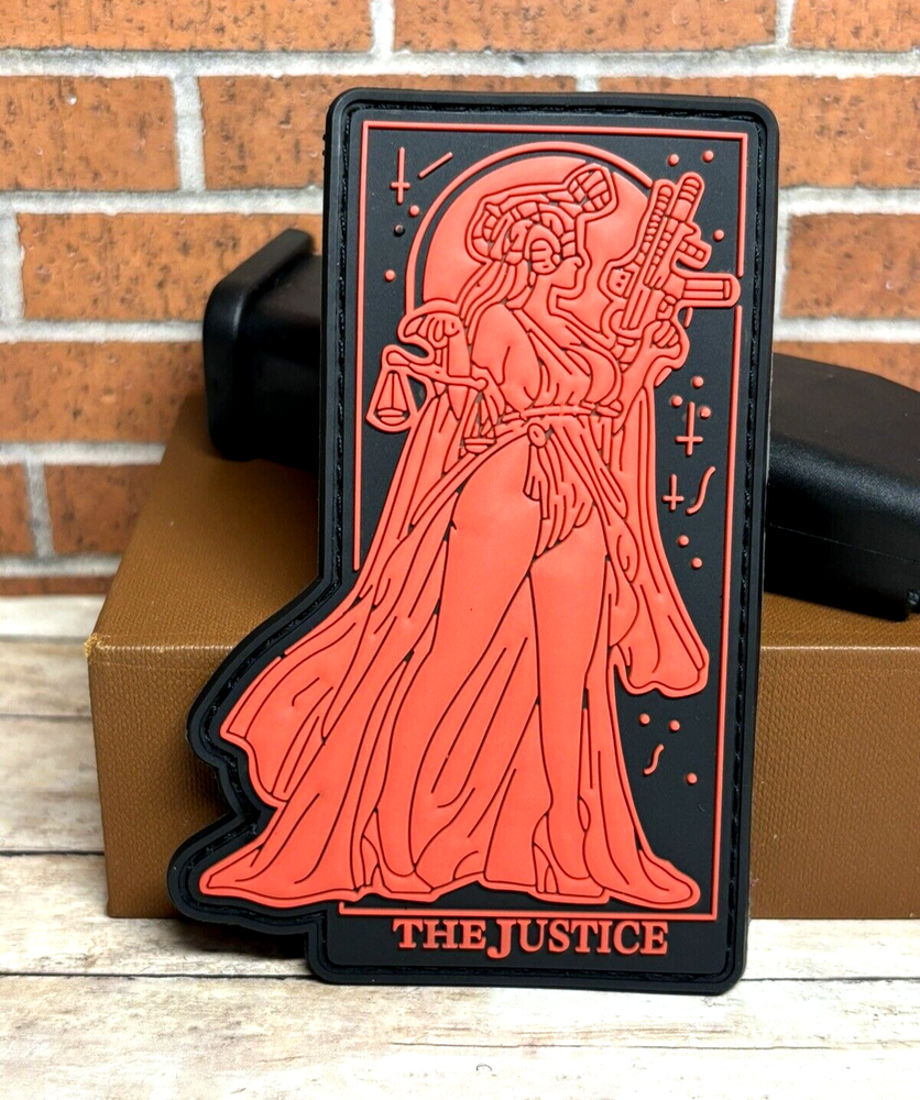 Tactical PVC Patch - Tarot Card Patch - The Justice Sexy Lady Gun Morale Patch