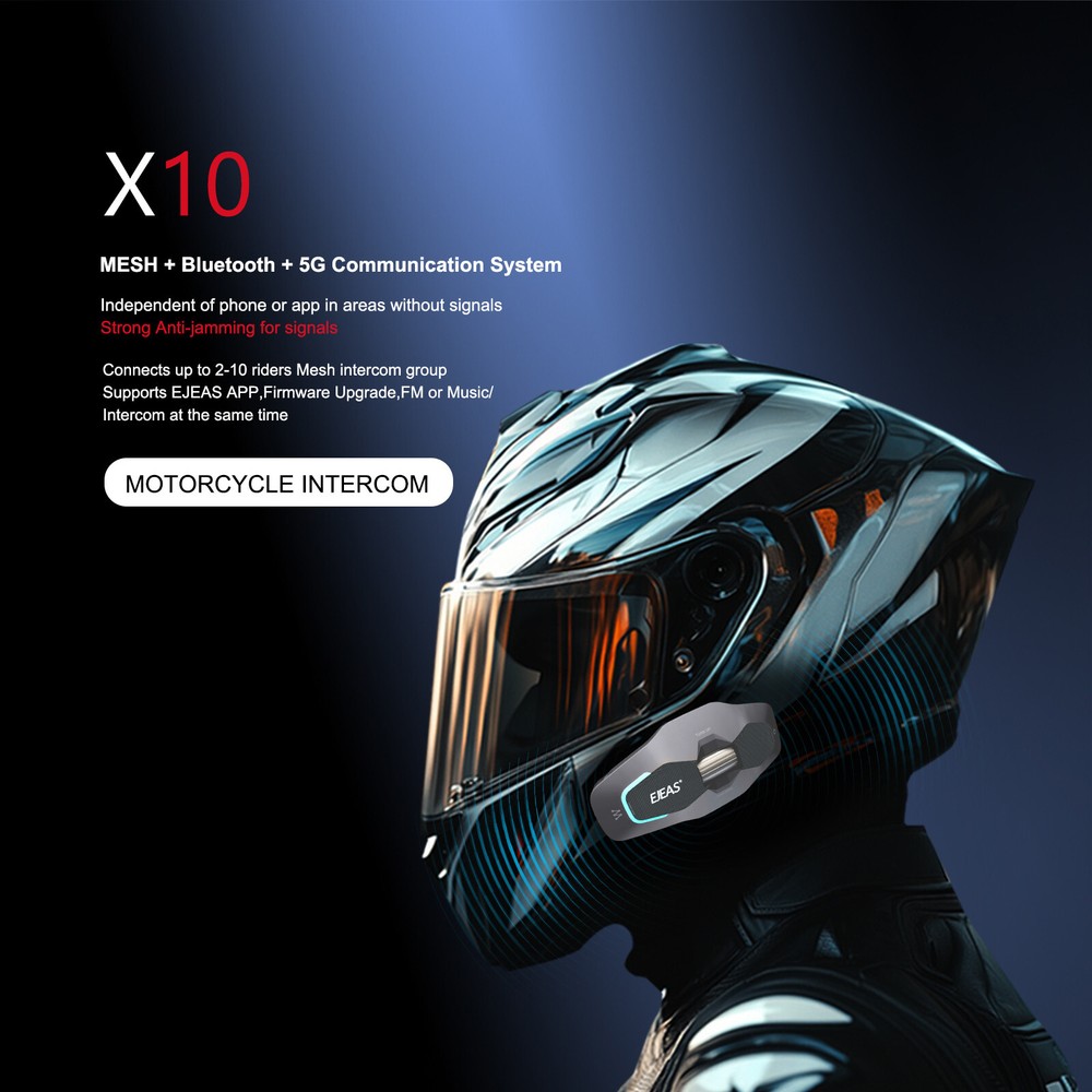 Automatical Connection Motorcycle Full Deplux Helmet 5G Mesh Intercom Headset
