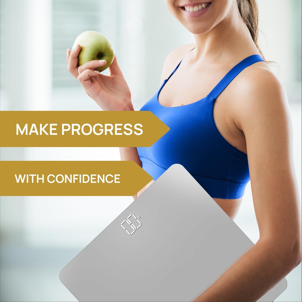 Bathroom Scale, Highly Accurate Digital Bathroom Body Scale, Measures Weight ...