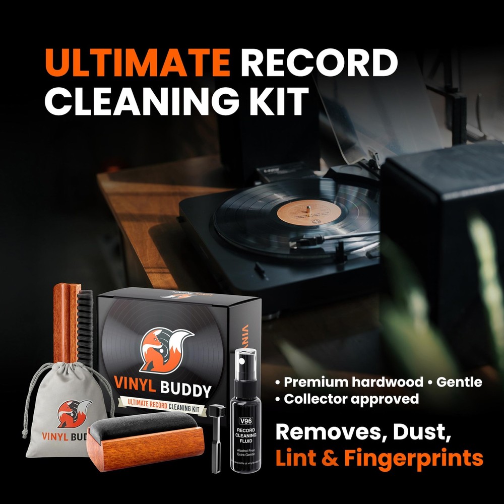 Ultimate 5-Piece Vinyl Record Cleaning Kit | Includes: Record Cleaner – Velve...