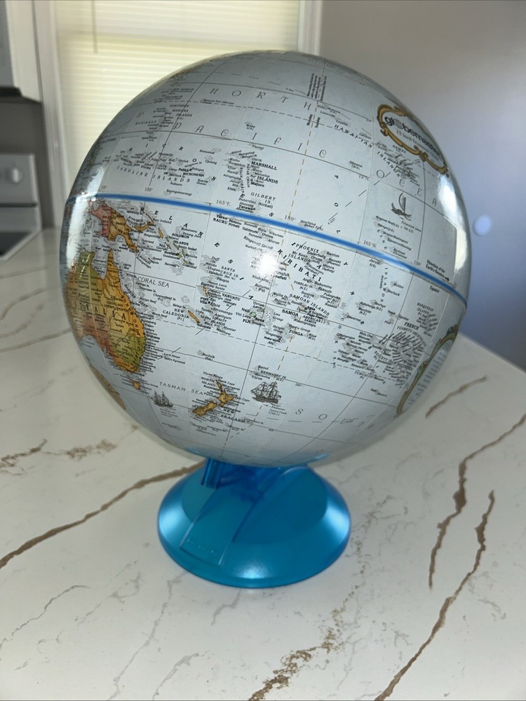 GLOBEMASTER 12 Inch Diameter Textured Globe Blue Stand