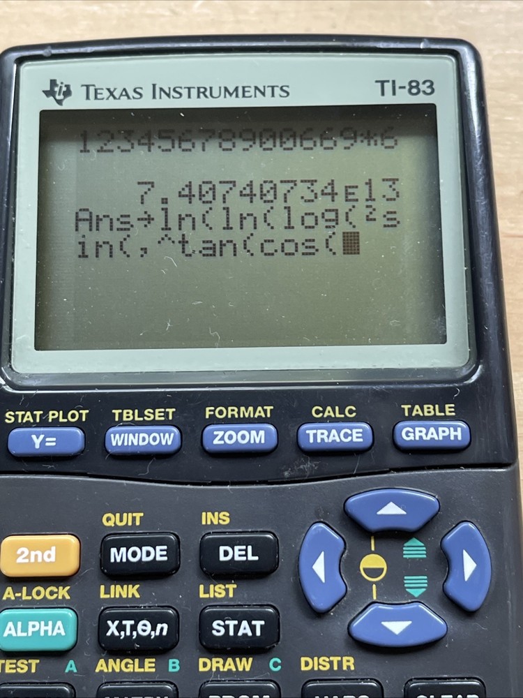 Texas Instruments TI-83 Graphing Calculator - Black Tested Works