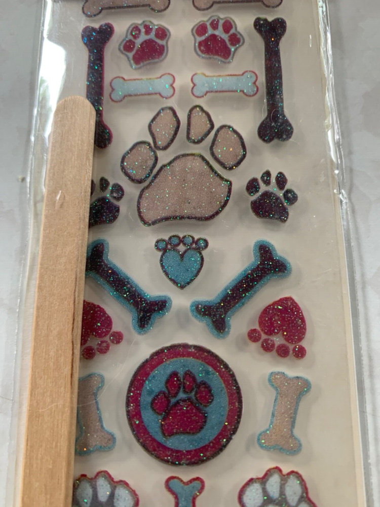 CLOUD 9SPARKLE RUB ONS GOG BONES PAW PRINTS GLITTER RUB ONS 25PCS