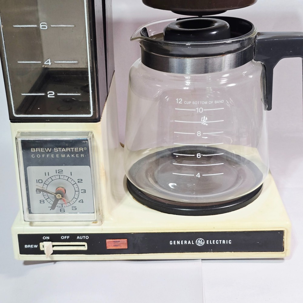 Vintage GE Brew Starter 10700 12 Cup Automatic Drip Coffee Maker Timer 1970s