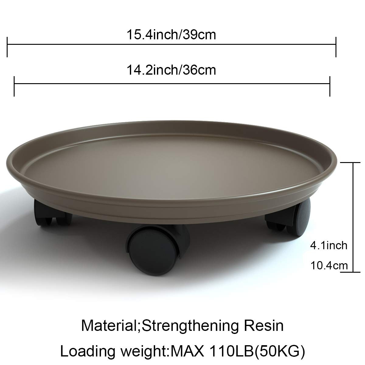 Plant Caddy with Wheels 15.5 Inch - 2 Pack Plant Caddy on Wheels Heavy Duty,P...