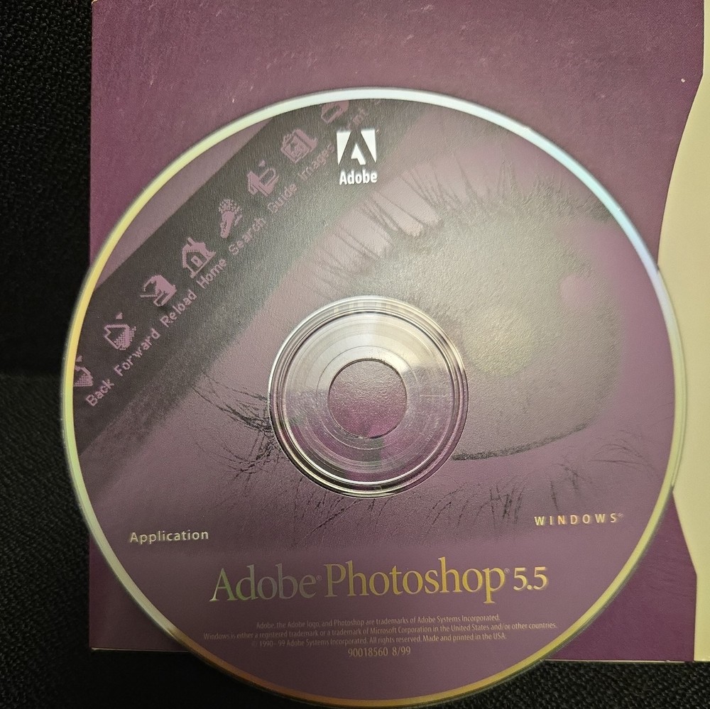 Adobe Photoshop 5.5 Windows Version 2 Disc Set w/ Training CD & Serial Number