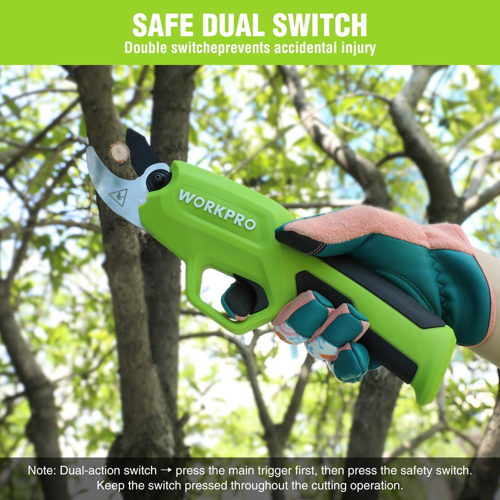 7.2V Battery Powered Electric Pruning Shear Cordless Tree Pruner Garden Scissors